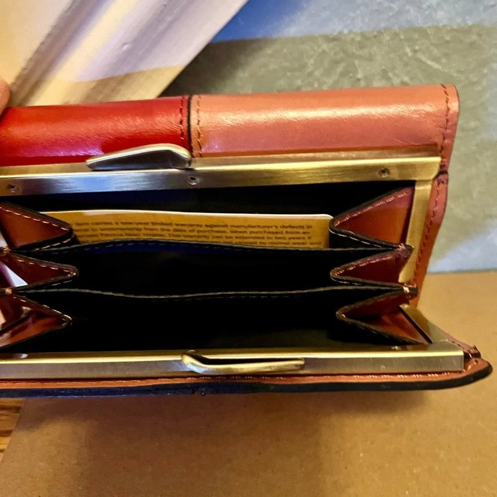 NWT Patricia Nash Woodstock Color Block Leather Wallet